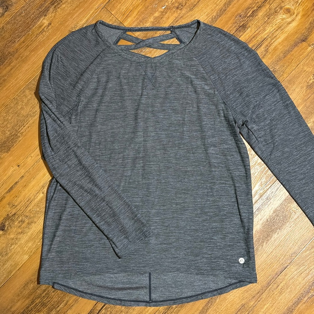 Soft heather grey athletic long sleeve shirt